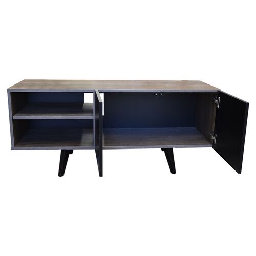  Mueble para TV de 50" Suecia  Minimalista y Moderno  Hogare  Rustik Wood Negro