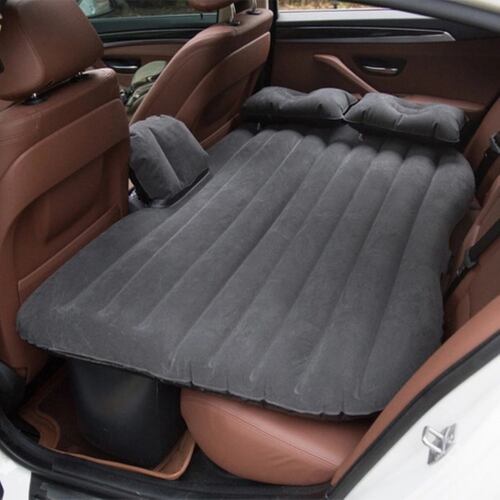 Cama Inflable Colchón De Auto Asiento Trasero + Bomba D Aire Negro
