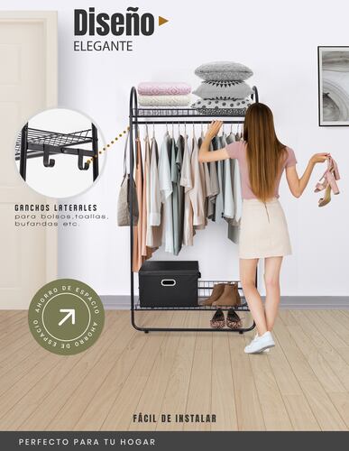 AGBOX Rack Organizador Closet Para Ropa Y Calzado De Hierro ABOX-107