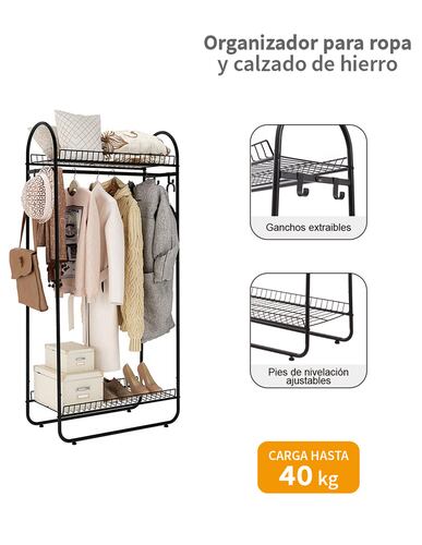 AGBOX Rack Organizador Closet Para Ropa Y Calzado De Hierro ABOX-107