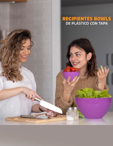 AGBOX Set De 5 Bowls De Plástico Con Tapa ABOX-201.