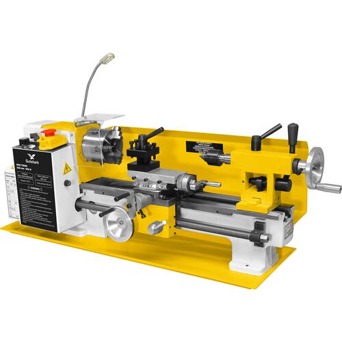 Mini Torno Metal 46 Pz Torneado Acero 550w 2500rpm 9 Buriles