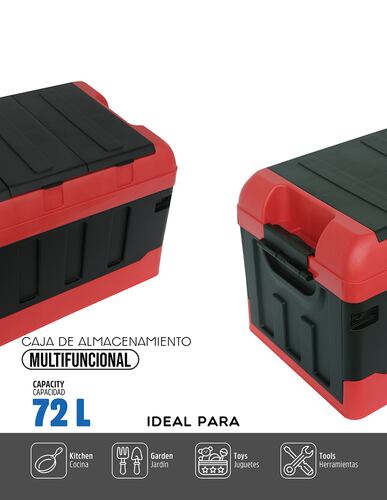 AGBOX Caja De Almacenamiento Plegable Organizador Con Tapa 72 Litros AG-S8597LB.