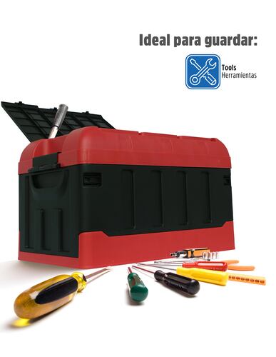 AGBOX Caja De Almacenamiento Plegable Organizador Con Tapa 72 Litros AG-S8597LB.