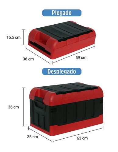 AGBOX Caja De Almacenamiento Plegable Organizador Con Tapa 72 Litros AG-S8597LB.