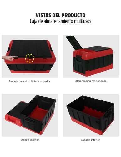 AGBOX Caja De Almacenamiento Plegable Organizador Con Tapa 72 Litros AG-S8597LB.