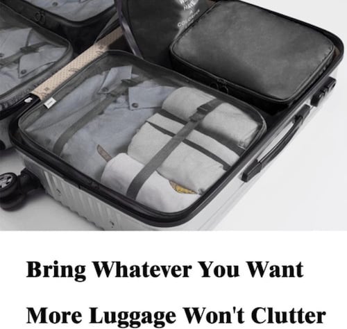 8 Piezas Bolsas Organizadoras De Maletas Para Viaje, Impermeble Beige