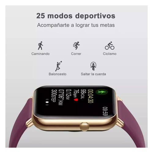 Reloj Inteligente Smartwatch Impermeable Mujer Purpura