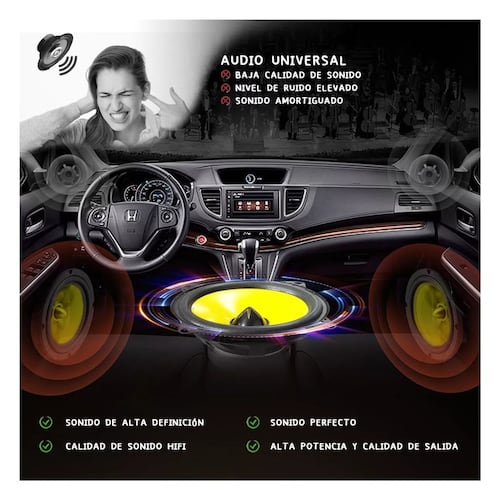 Altavoces De 4 Pulgadas Para Auto Car Audio Negro/Amarillo