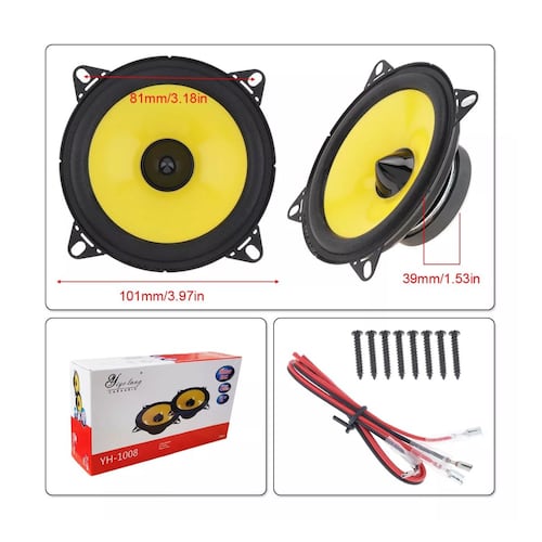Altavoces De 4 Pulgadas Para Auto Car Audio Negro/Amarillo