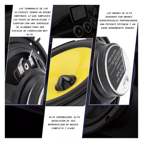 Altavoces De 4 Pulgadas Para Auto Car Audio Negro/Amarillo