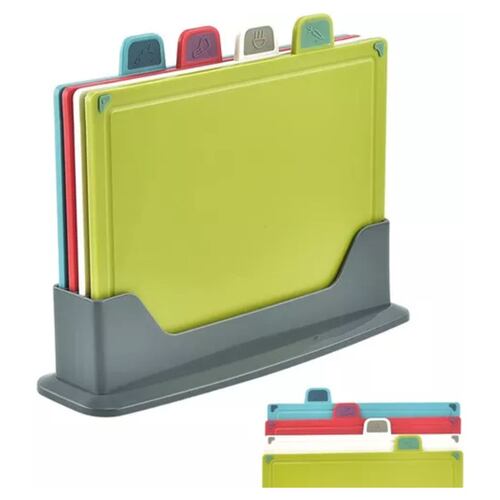 Tabla Para Picar Gruesas De Cocina con Base, 4 Piezas De Colores
