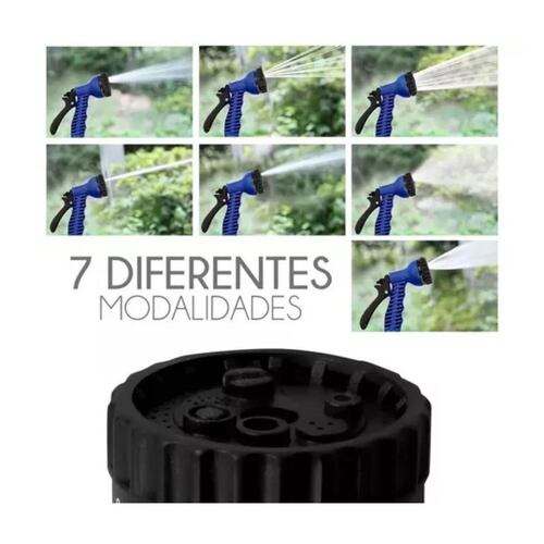 Manguera Expandible Flexible 15 Metros Con Aspersor Jardin Color Azul