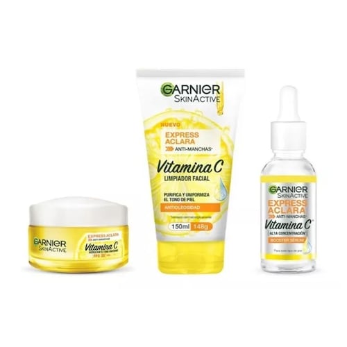 Kit garnier express Aclara Serum, crema, gel con vitamina C