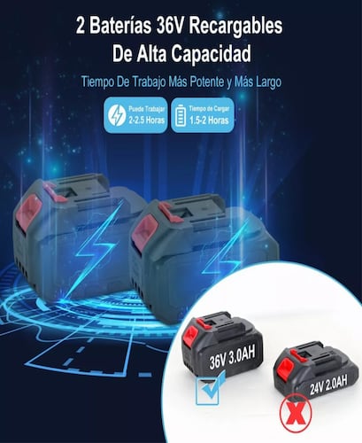 Motosierra Eléctrica Portátil 8 In Con 2 Baterías De 3000mah.