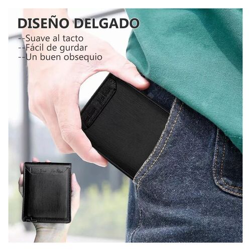 Cartera Hombre con monedero cuero Café