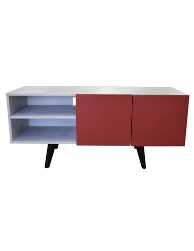  Mueble para TV de 50" Suecia  Moderno y Elegante  Hogare Blanco Rojo