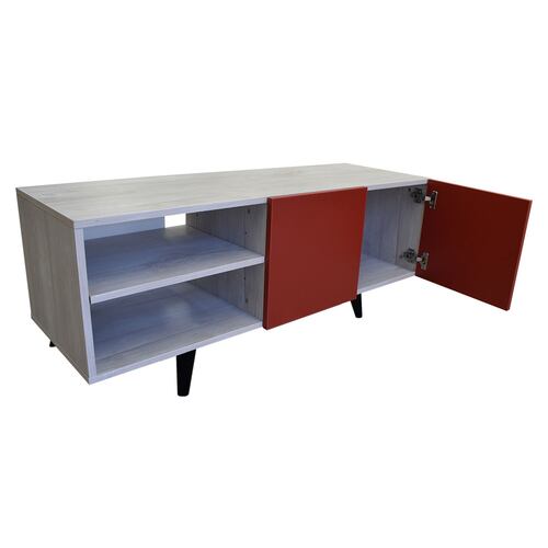  Mueble para TV de 50" Suecia  Moderno y Elegante  Hogare Blanco Rojo