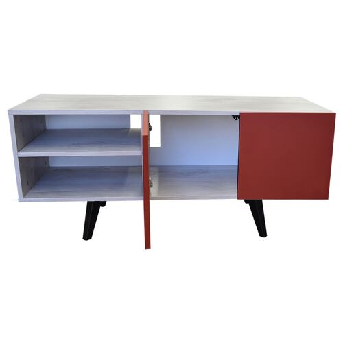  Mueble para TV de 50" Suecia  Moderno y Elegante  Hogare Blanco Rojo