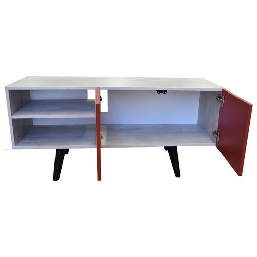  Mueble para TV de 50" Suecia  Moderno y Elegante  Hogare Blanco Rojo