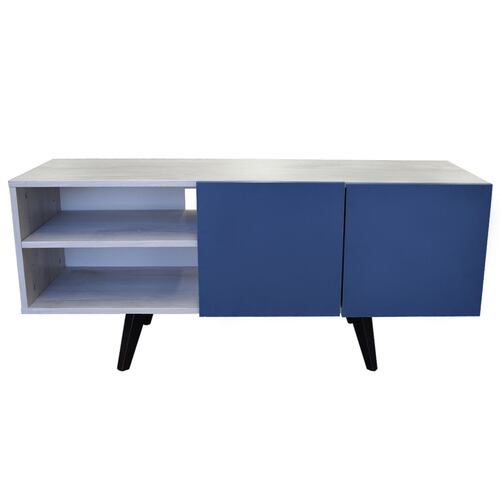  Mueble para TV de 50" Suecia  Practico e Inteligente  Hogare Blanco Azul 