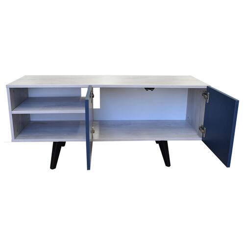  Mueble para TV de 50" Suecia  Practico e Inteligente  Hogare Blanco Azul 
