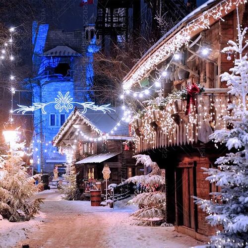 Guirnalda De Luces Solares Navidad 200 Led Focos 8 Modos 22m Frio