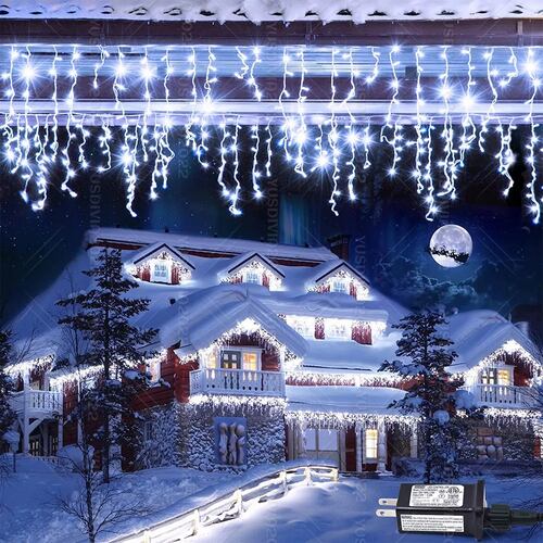 Guirnalda De Luces Solares Navidad 200 Led Focos 8 Modos 22m Frio