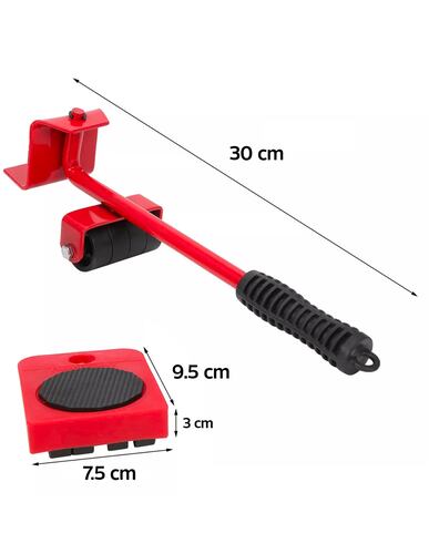 AGBOX Kit De Palanca Para Muebles Con Ruedas 2x1 Soporta Hasta 150 Kg..