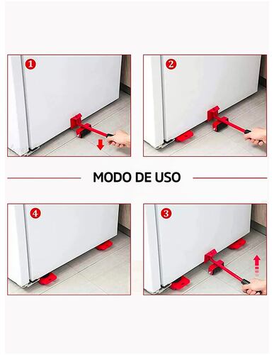 AGBOX Kit De Palanca Para Muebles Con Ruedas 2x1 Soporta Hasta 150 Kg..