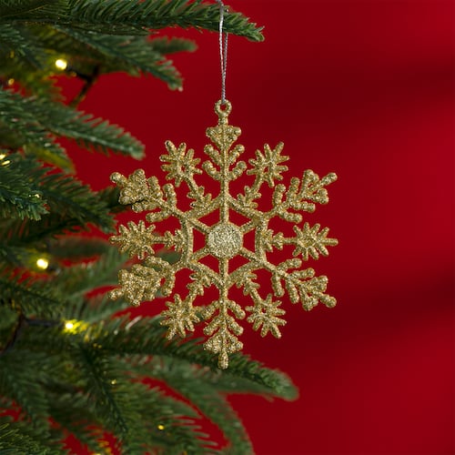 Decoración Navideña con Adornos para Árbol de Navidad (Copo Dorado) ESQUIMAL.
