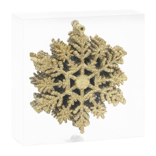 Decoración Navideña con Adornos para Árbol de Navidad (Copo Dorado) ESQUIMAL.