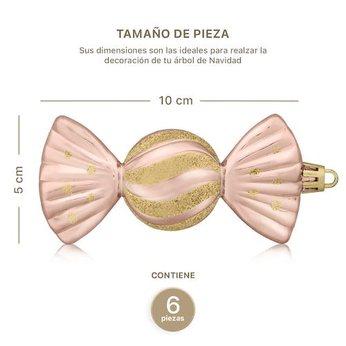 Decoración Navideña con Adornos para Árbol de Navidad (Dulce Rosa) ESQUIMAL.