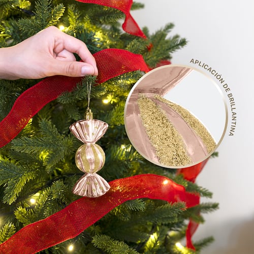 Decoración Navideña con Adornos para Árbol de Navidad (Dulce Rosa) ESQUIMAL.