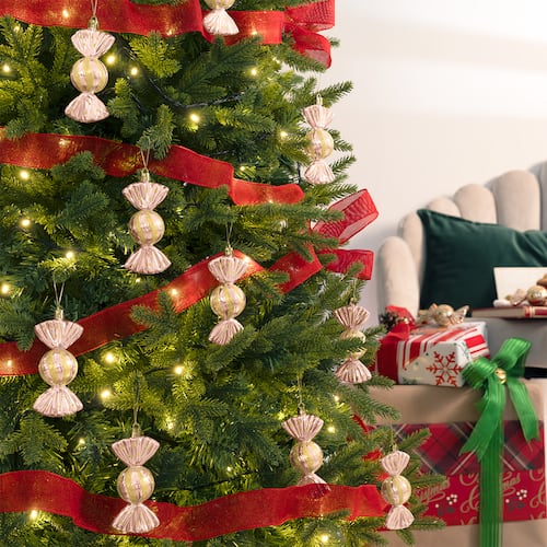Decoración Navideña con Adornos para Árbol de Navidad (Dulce Rosa) ESQUIMAL.