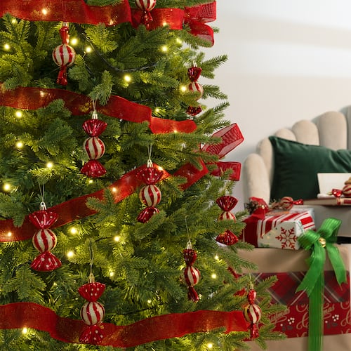 Decoración Navideña con Adornos para Árbol de Navidad (Dulce Rojo) ESQUIMAL.