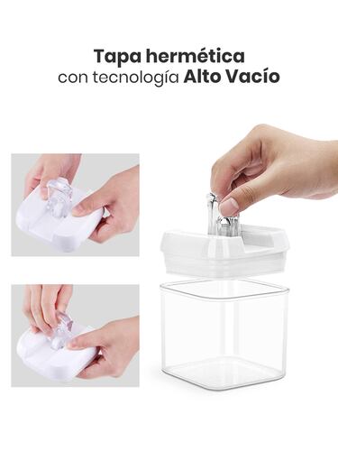AGBOX Set De 10 Contenedores Herméticos Para Cocina, Tapa Blanca BOT010C.