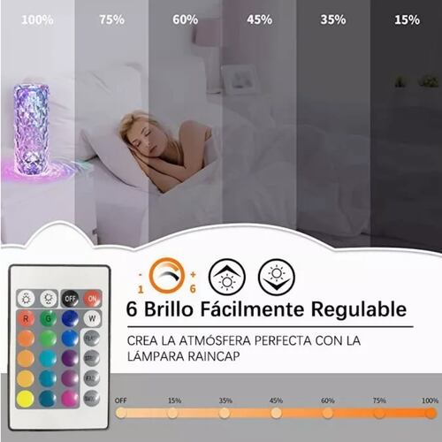 Lámpara 3d De Cristal Acrílico Control Táctil 16 Colores
