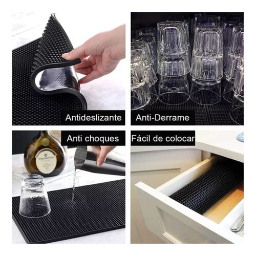 Tapete Escurridor Para Bar 30 cm X 40 cm Negro