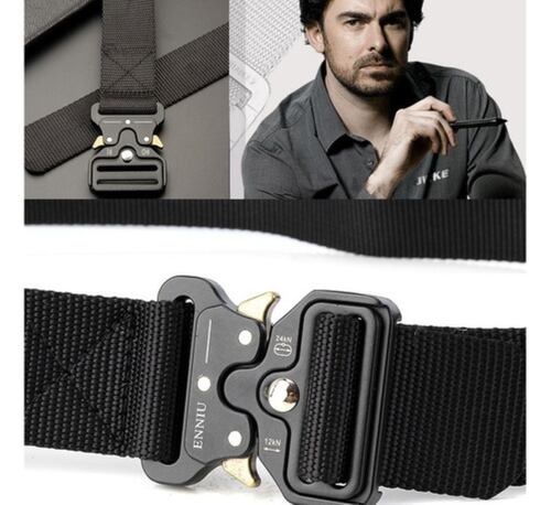 2pzs Cinturones Táctico Ajustable Moda Calidad Cinto Militar Negro + Verde militar Talla 125