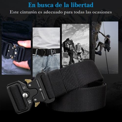 2pzs Cinturones Táctico Ajustable Moda Calidad Cinto Militar Negro + Verde militar Talla 125