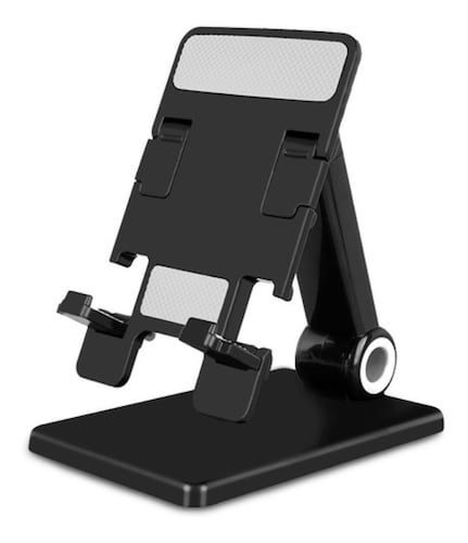Soporte De Escritorio Para Celular Plegable Y Ajustable Negro