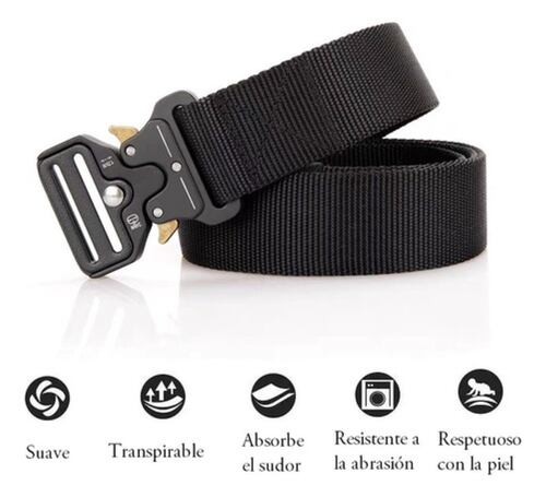2pzs Cinturones Táctico Ajustable Moda Calidad Cinto Militar Negro + Gris 125 cm 
