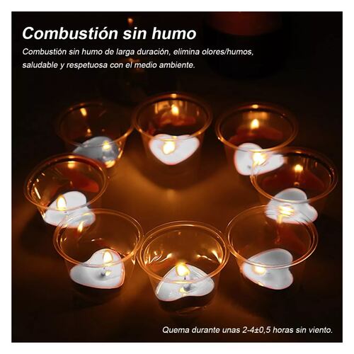 50pz boda Velas Flotantes Sin Aroma De Alta Calidad Blanco Corazón
