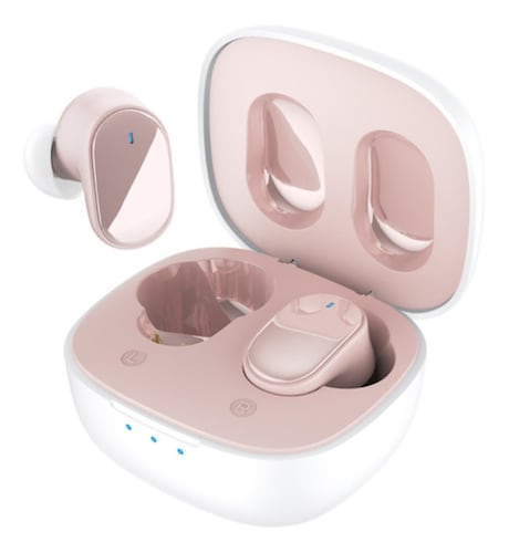 Audífonos in-ear gamer inalámbricos rosa con luz LED
