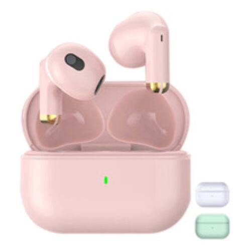 Audífonos in-ear gamer inalámbricos rosa con luz LED