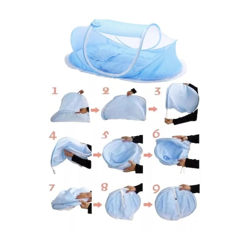 Cuna moises plegable portátil Azul