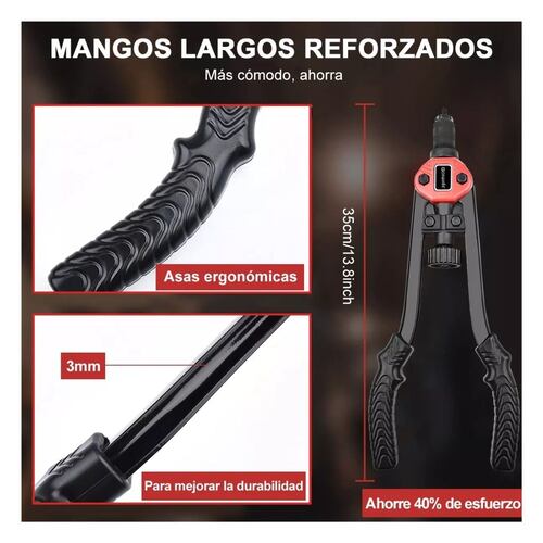 Remachadora Para Tuercas De Manual Profesional Remache Negro