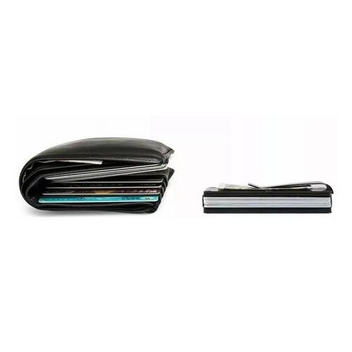 Cartera Rfid tarjetero Fibra de carbono Negro