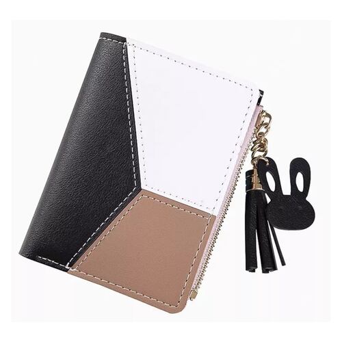 Cartera con monedero y llavero Negro